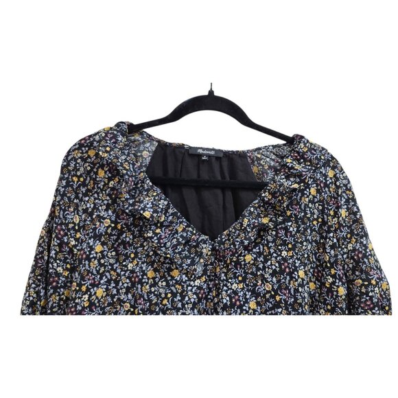 Madewell Ruffle Button-Front Trapeze Shift Dress in Folkmagic Floral Size Medium - Picture 6 of 13